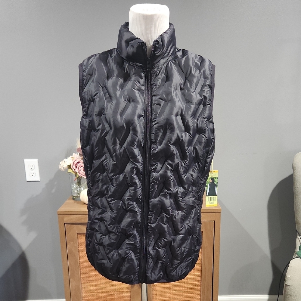 Tangerine Black Quilted Vest